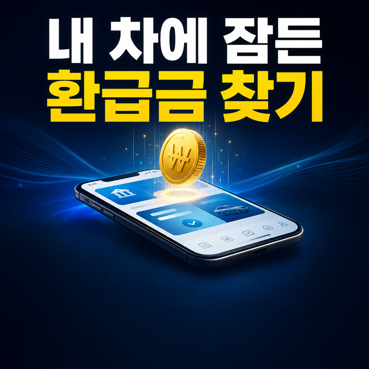 자동차 채권 환급금 조회 방법 스마트폰 일러스트