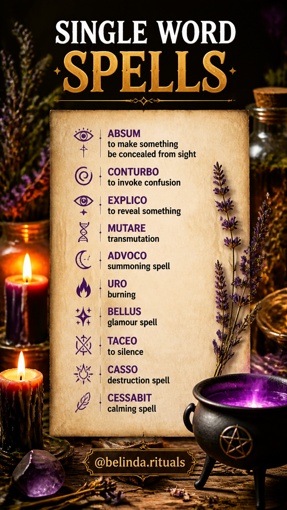 Powerful one word spell meanings for love healing protection and manifestation