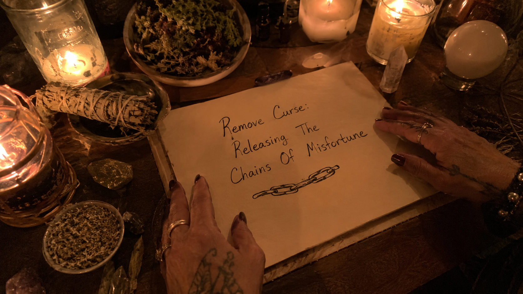 Person breaking dark chains in a spiritual scene, symbolizing curse removal and release from misfortune through faith and healing