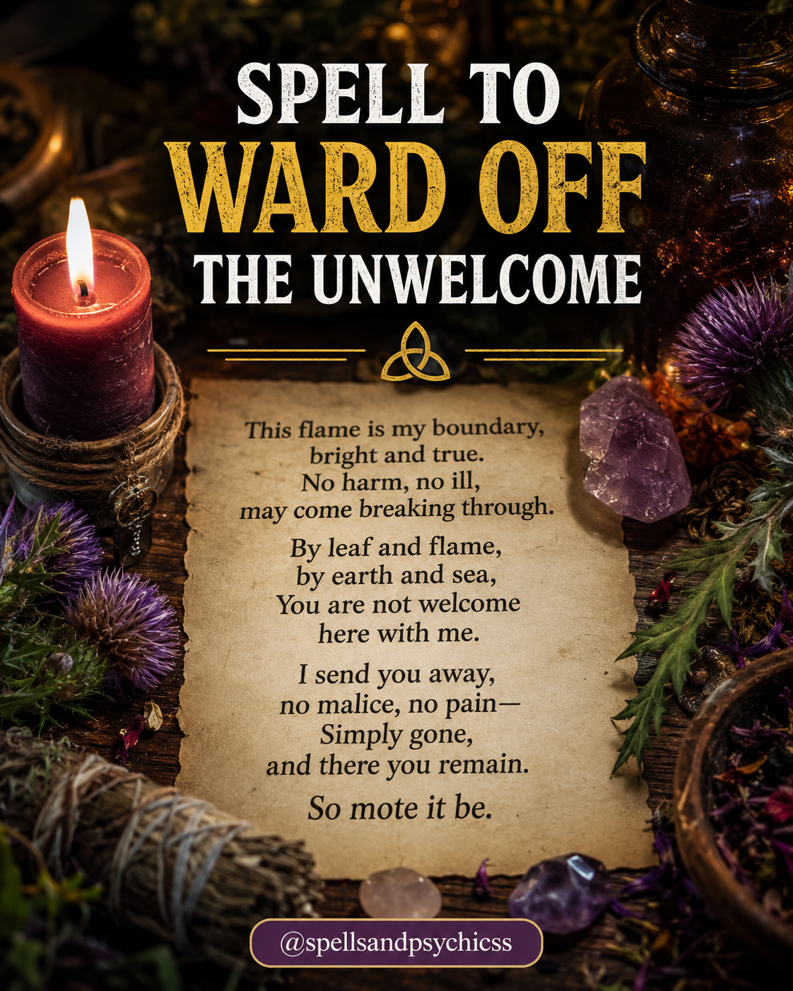 Powerful protection ritual altar for warding off unwelcome energy and spiritual negativity