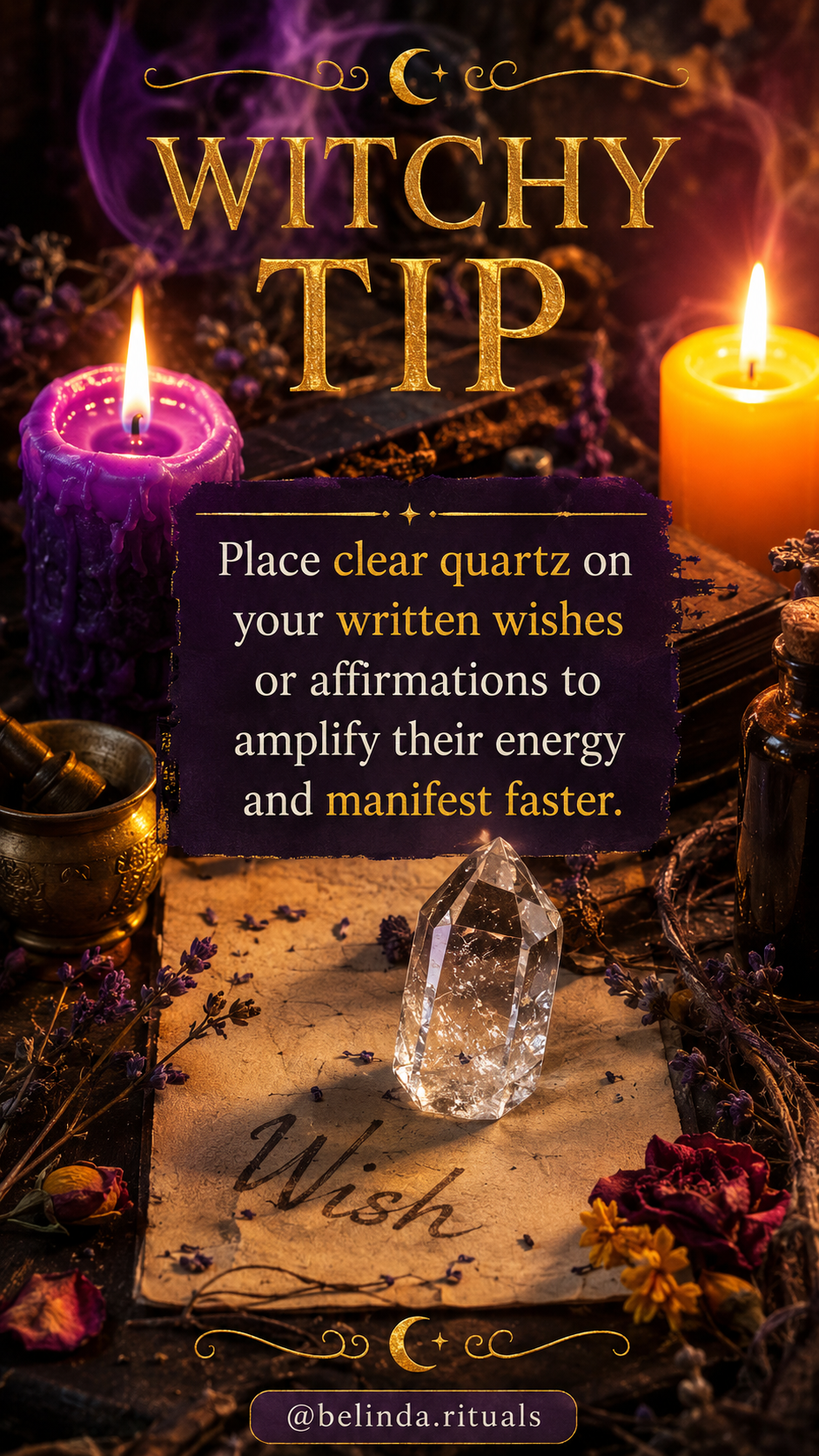 Simple everyday magic ritual for beginners with candlelight and spiritual intention
