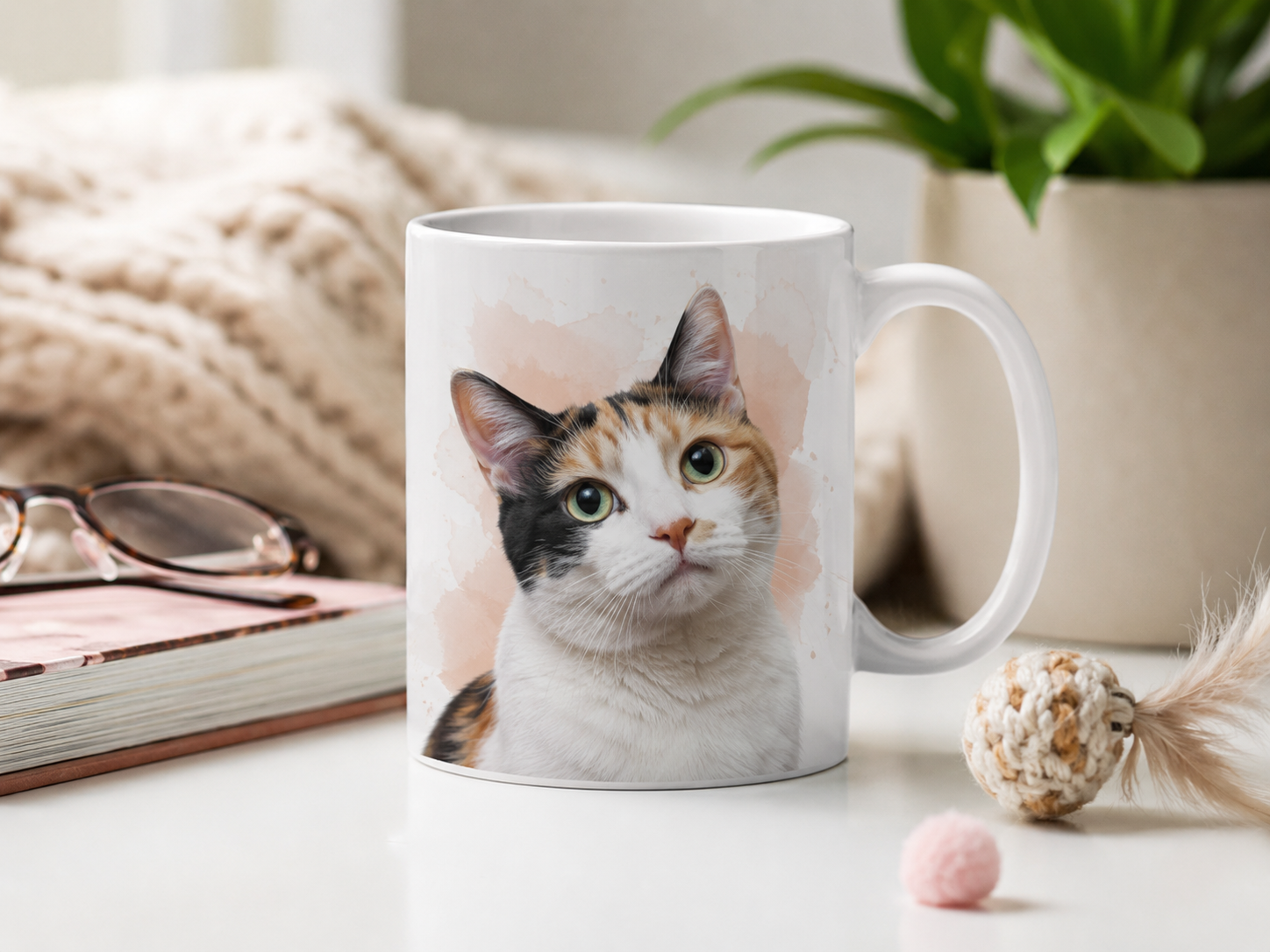 Personalized Cat Mom Mug From Photo styled product photo
