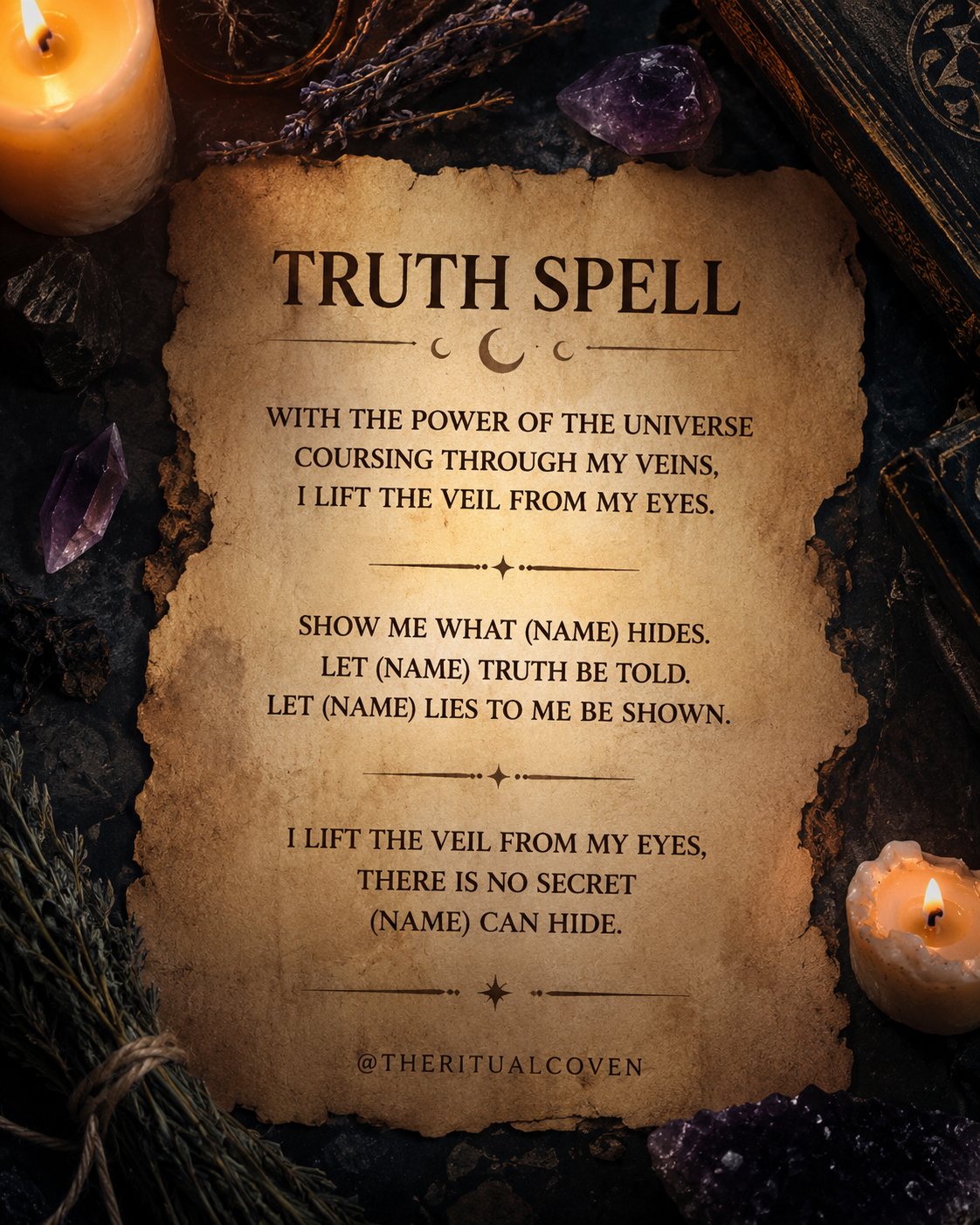 Truth spell candle ritual for honesty and revealing hidden secrets