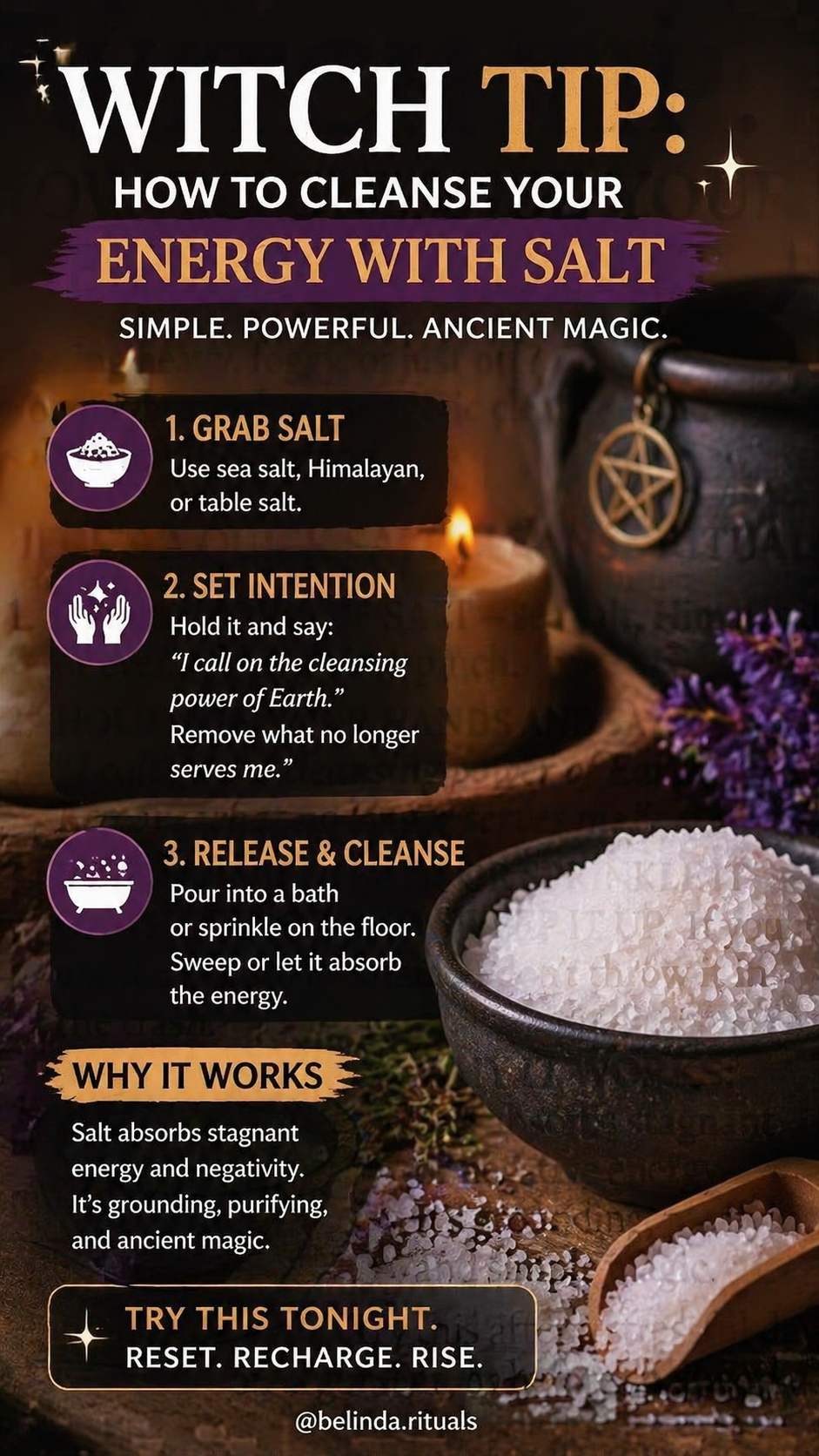 Salt bath ritual for aura cleansing and spiritual protection