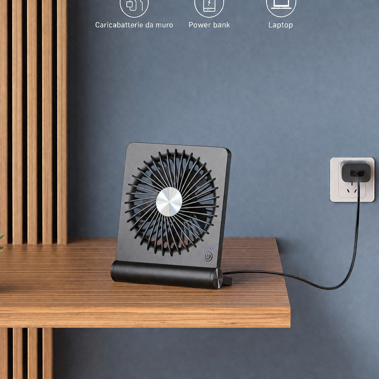 Ventilatore Portatile USB Compatto Pieghevole con Clip da Scrivania - Immagine 3