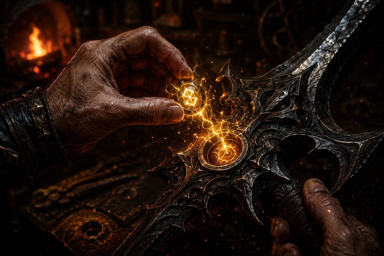 Rune unique socketable insérée dans une arme Path of Exile 2