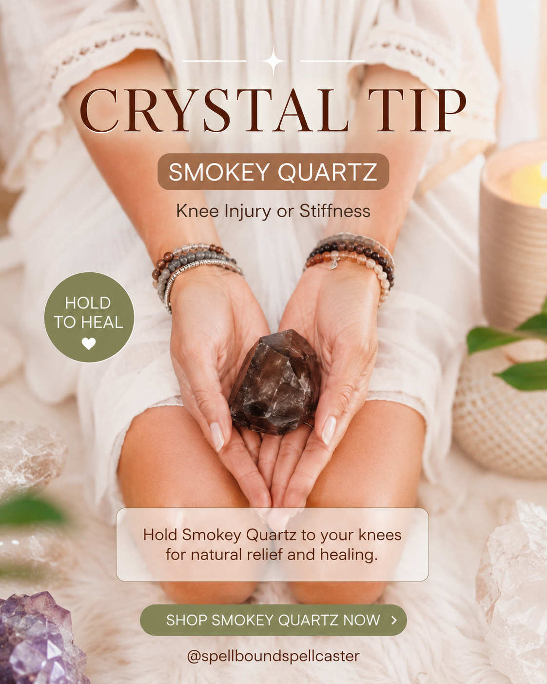 Ritual-themed image inspired by how to cleanse and charge your crystals