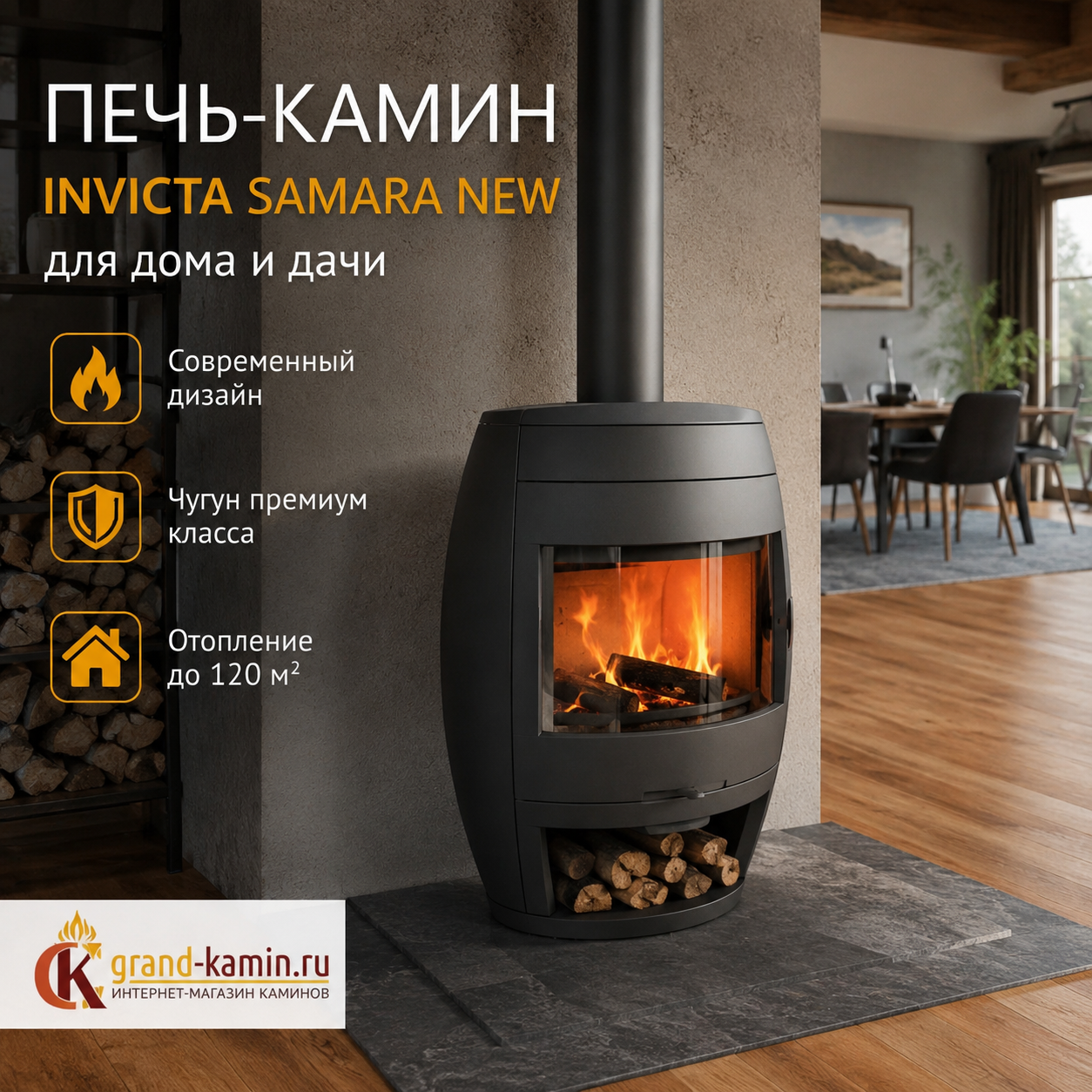 Печь-камин Invicta Samara New