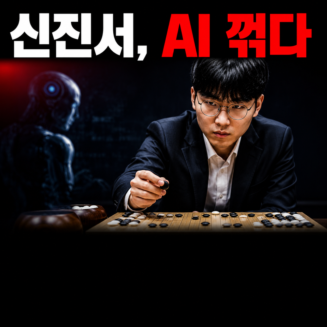신진서 9단 카타고 접바둑 대국 장면