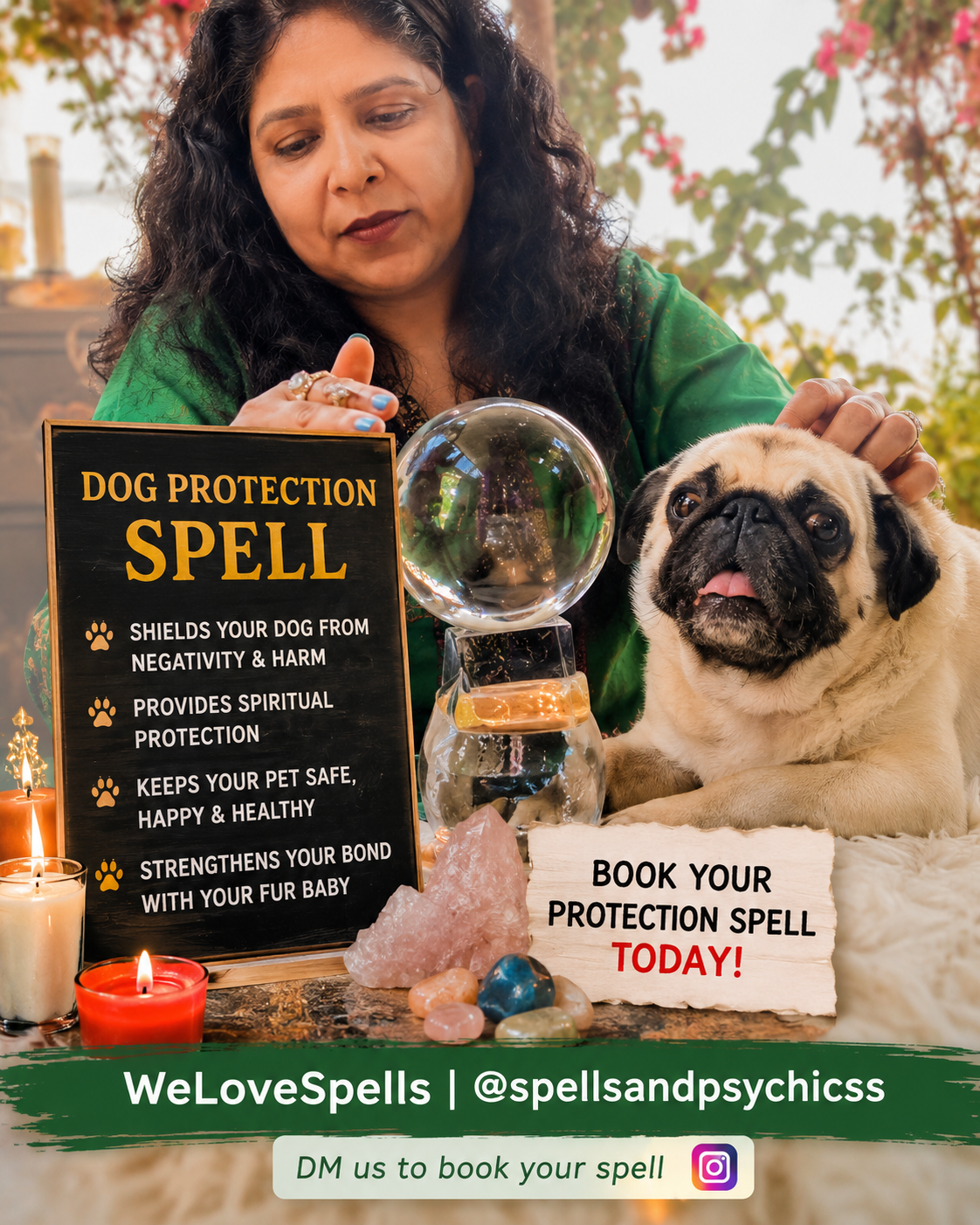 Ritual-themed image inspired by a gentle dog protection spell