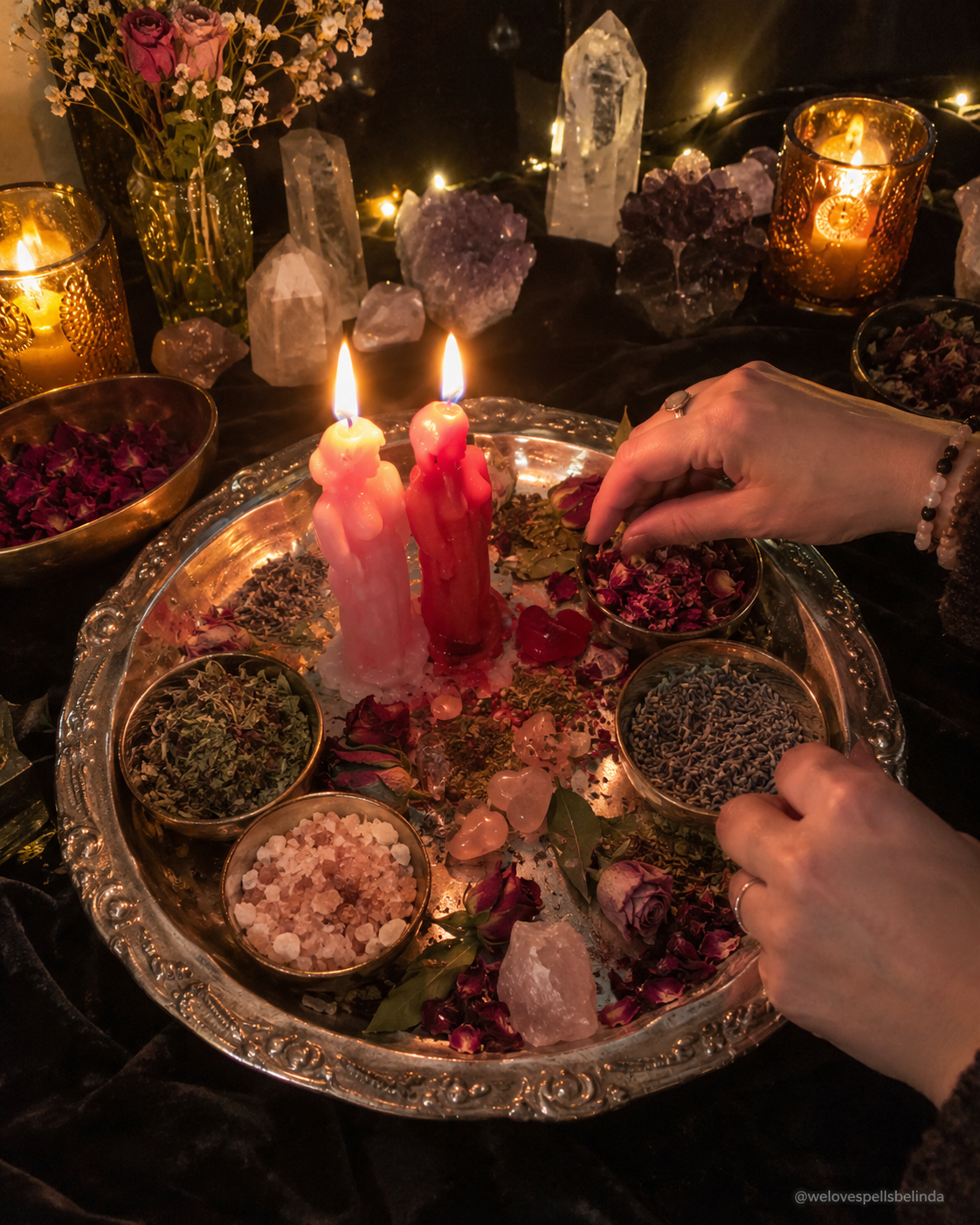 Symbolic setting for a self-love and connection energy ritual