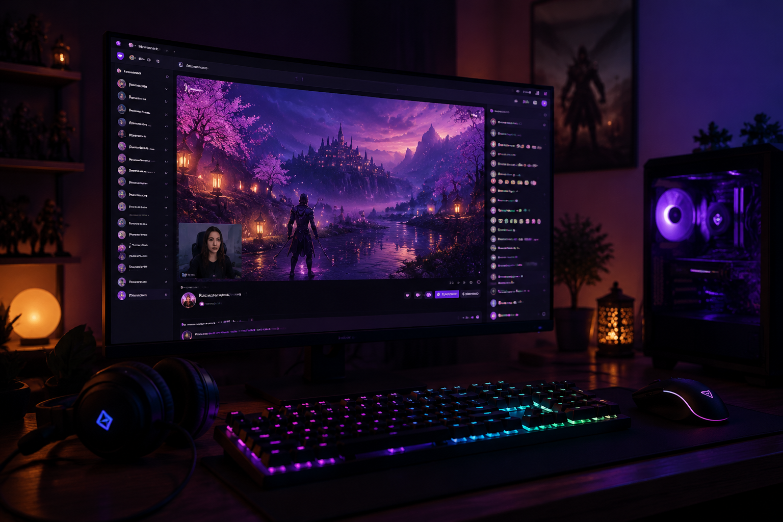 Gaming setup Twitch stream Path of Exile 2