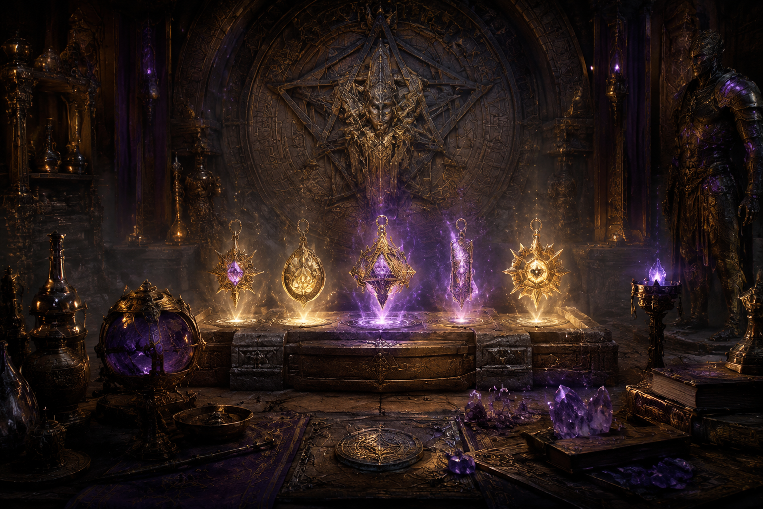 Horadric crafting workshop with unique talismans and charms Diablo 4
