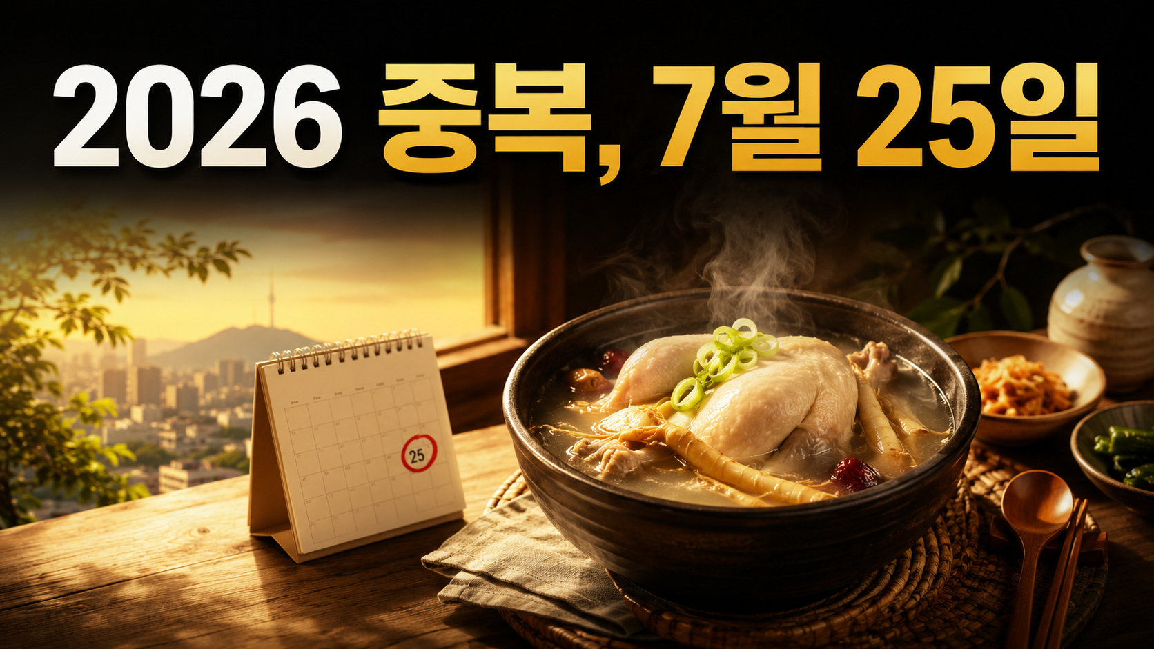 2026 중복 언제? 7월 25일, 초복·말복 날짜와 월복 뜻 정리