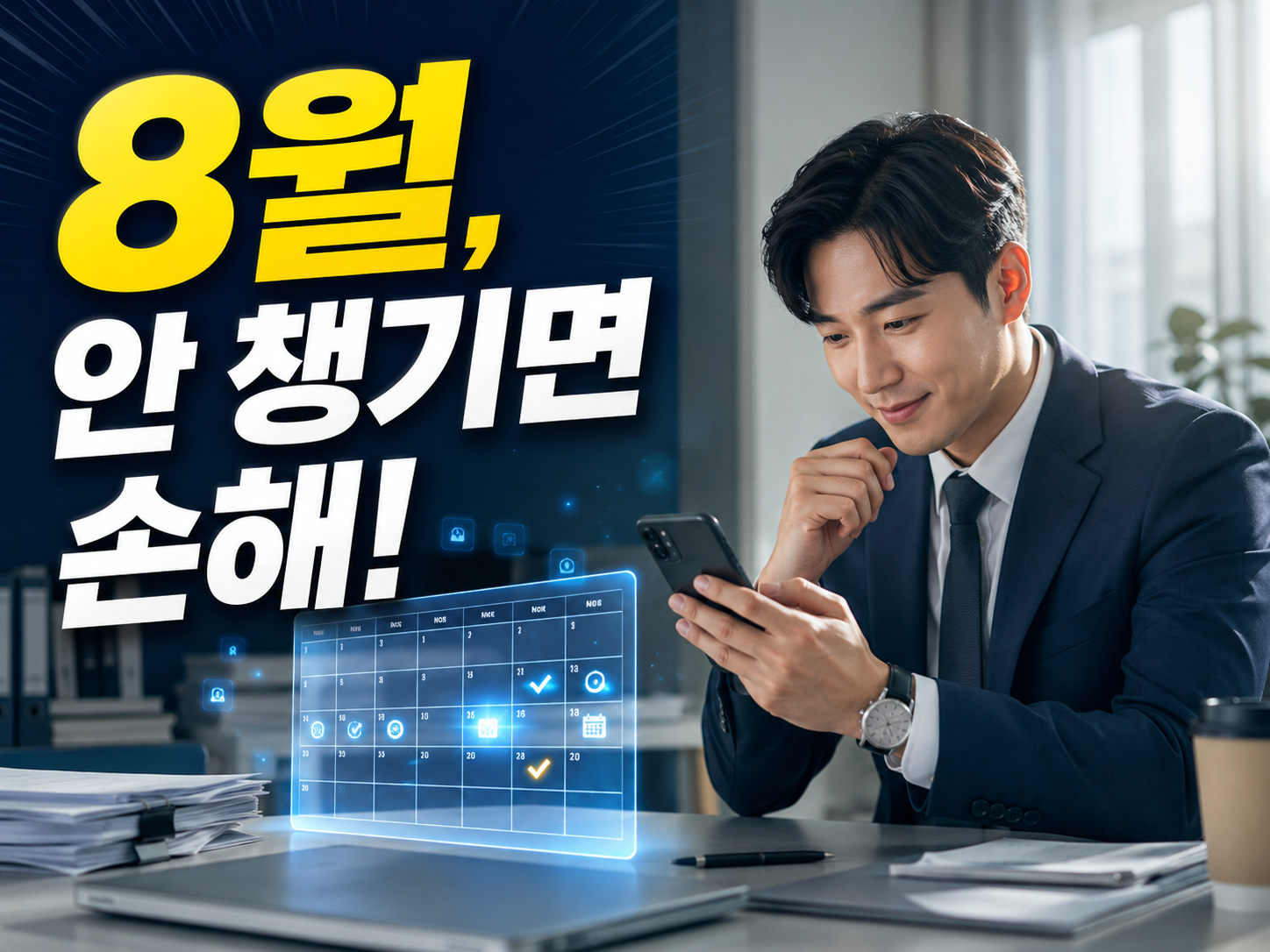 2026년 8월부터 달라지는 것 캘린더를 확인하는 직장인