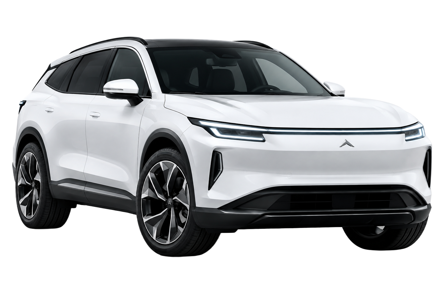 Белый футуристичный SUV электромобиль