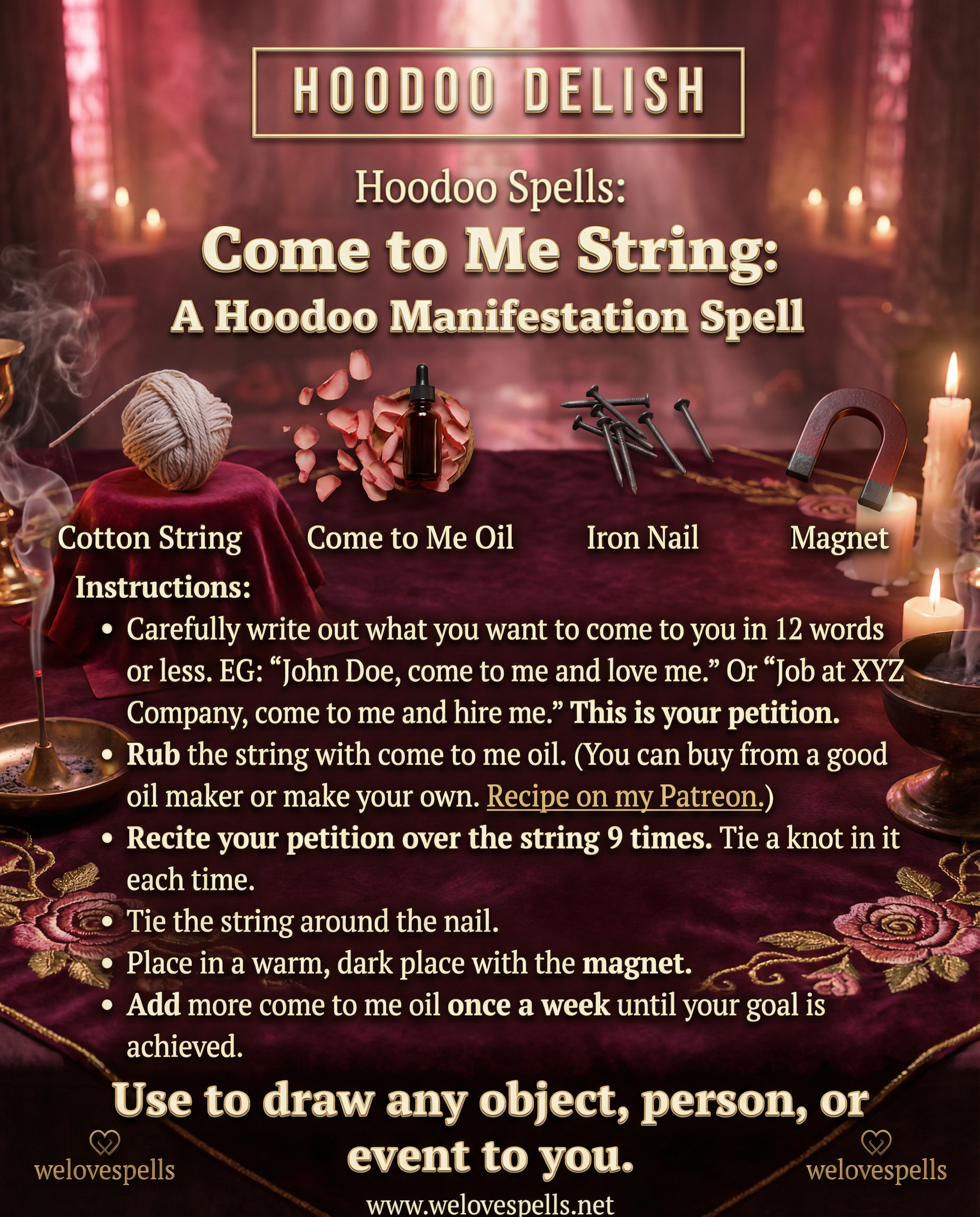 Come to Me String Hoodoo Manifestation Spell