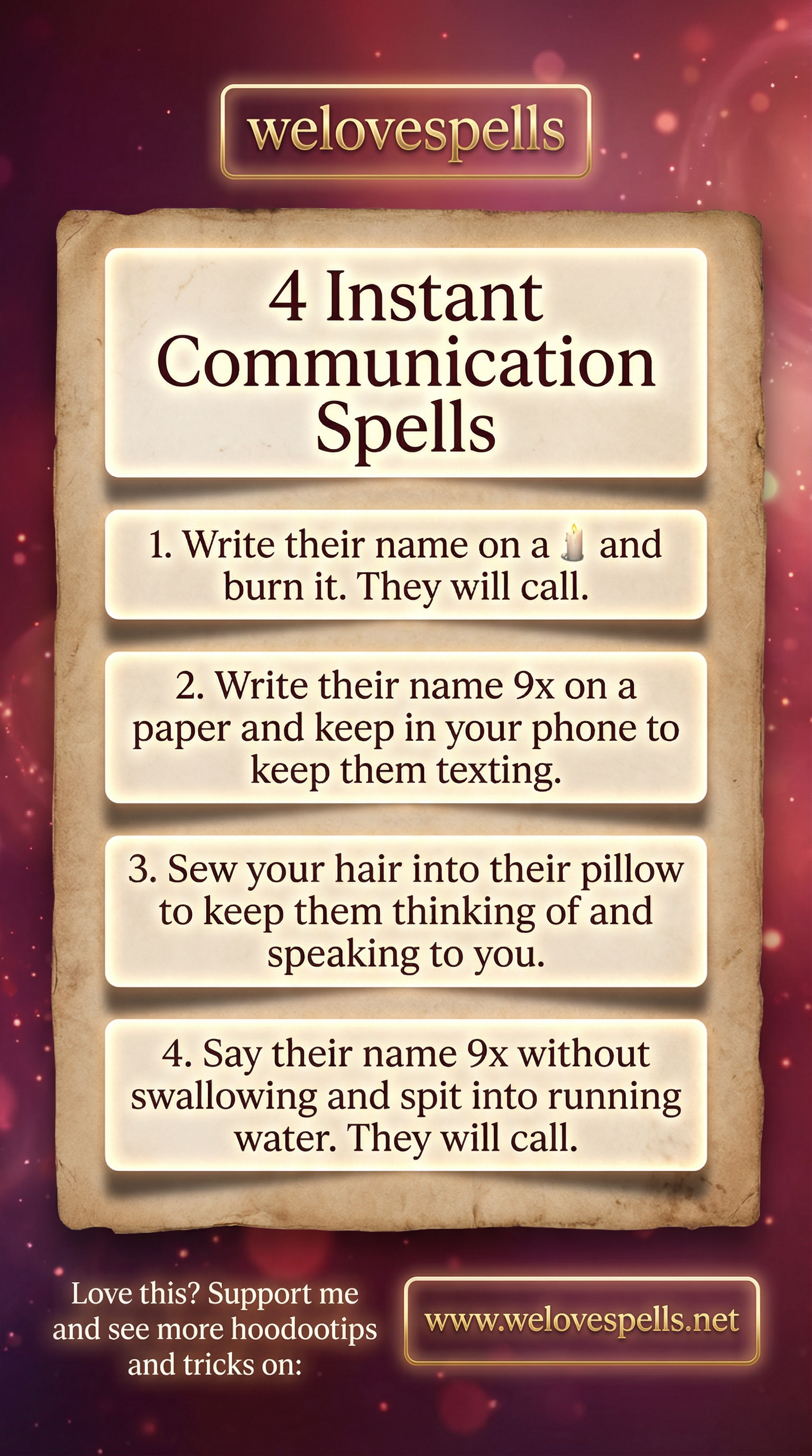 Call Me Spell Conjure Hoodoo Communication