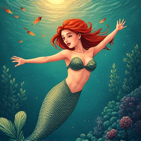 Merielle, the mermaid, heart of the sea,