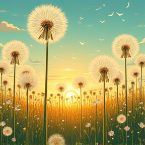 Dandelions in the Wind