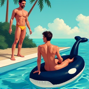 Speedos y Orca Inflable