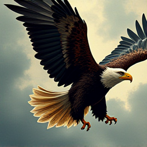 Eagle Soaring Over Chaos