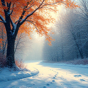 Autumn snow