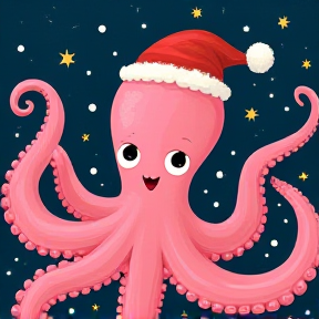 Pink Octopus Christmas