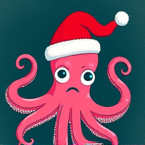 Pink Octopus Christmas