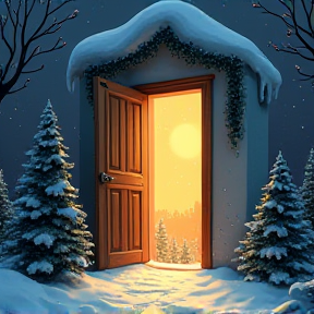 Open the door to christmas