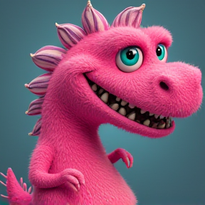 Pink Furry Dino