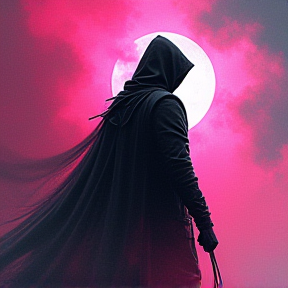 Black Cloak and Pink Aura