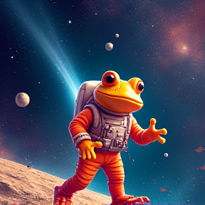 Froggy on the Moon