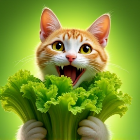 Victor the Lettuce-Loving Cat