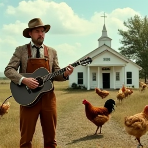 CHICKEN EATING BAPTIST