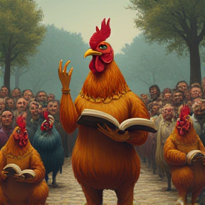 CHICKEN EATING BAPTIST