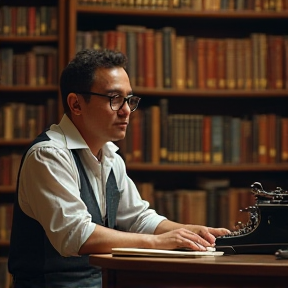 L'homme à la bibliothèque