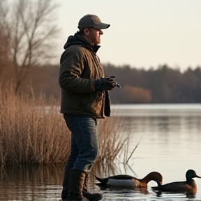 Shooting Ducks on Windswept Waters