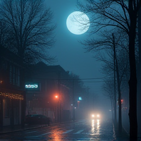 Misty night