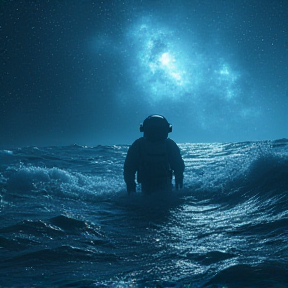 astronaut in the ocean