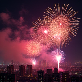 Feuerwerk Über Die Stadt