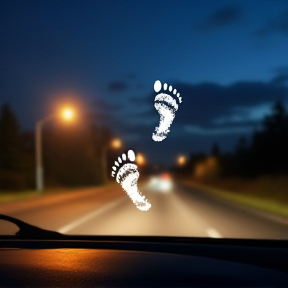 Footprints on the dashboard