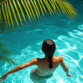 Girl Swimming in the Pool