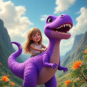 Addilynn and Her Purple Sparkly Dinosaur