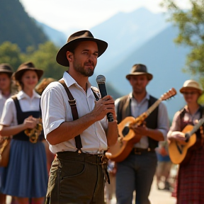 bayrische Volksmusik, party musik, jodeln, songlänge mehr als 3 Minuten,