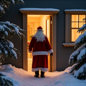 Santa Comes Through the Back Door