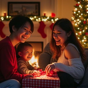 Opening Presents at Christmas