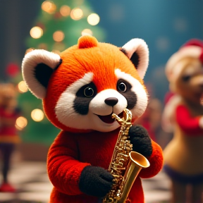 Little Red Panda’s Christmas Swing