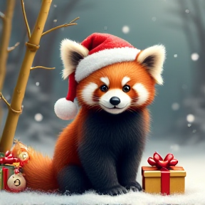 Little Red Panda’s Christmas Swing