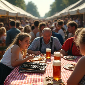 Bier und Bratwurst überall